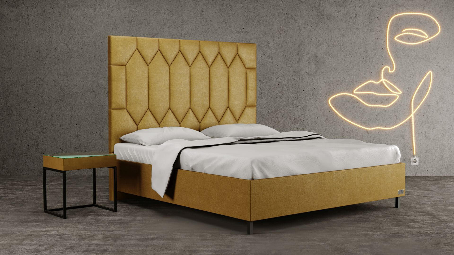Designová postel s úložným prostorem